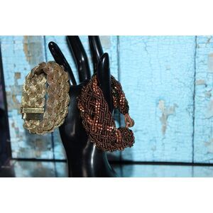 SUNDAY NEW 2 FUN BRACELETS 1 BEADED 1 MESH ROPE STYLE